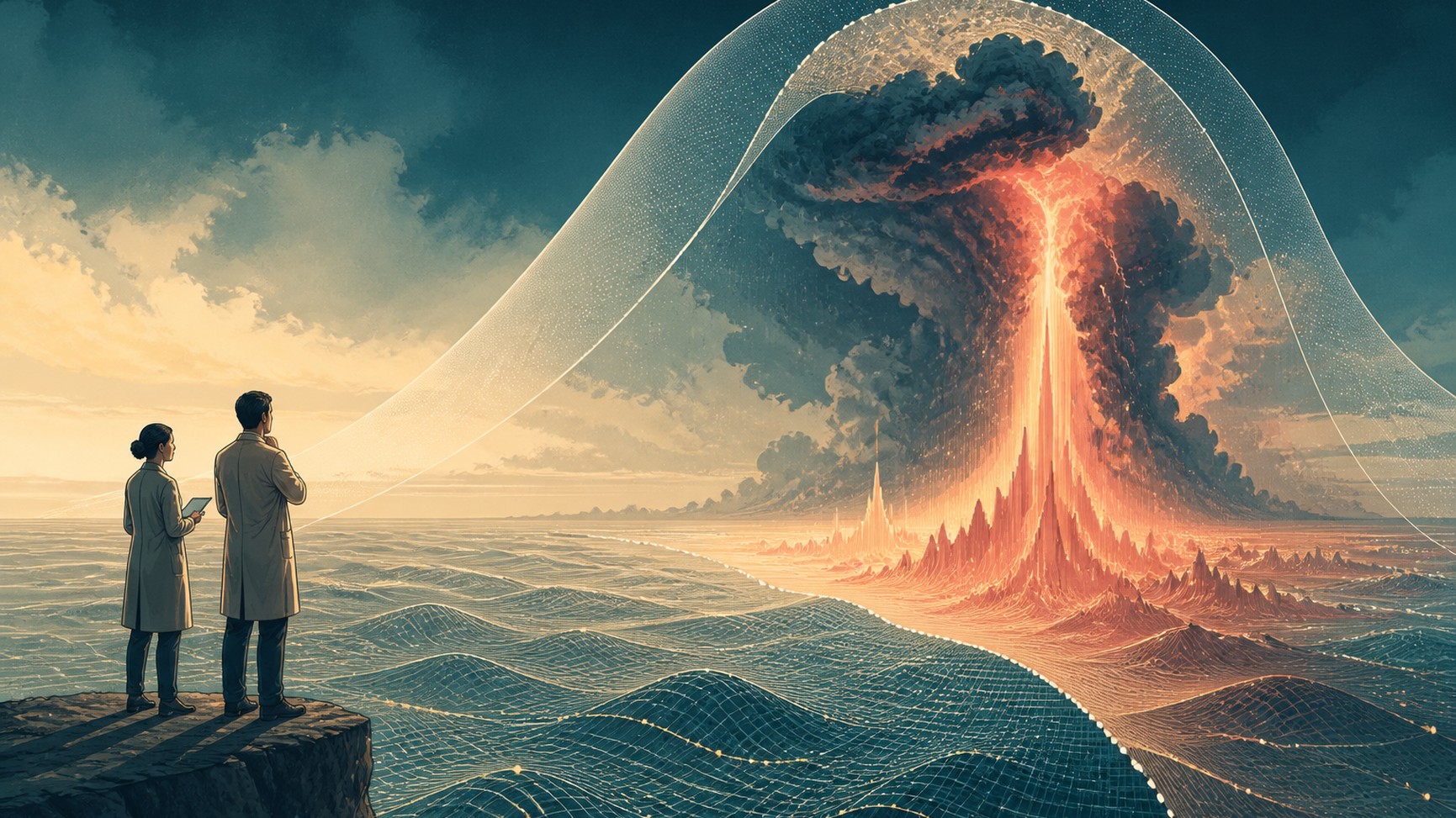 A 2026 method combines statistics of rare magnitudes with learned spatial patterns to generate plausible maps beyond the extremes present in its training examples.