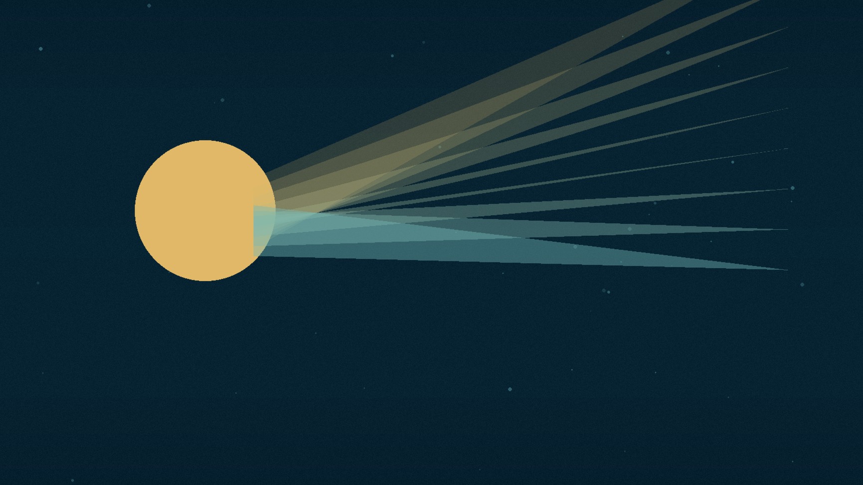 Sunlight warms exposed ice in a comet, releasing gas and dust. Radiation pressure and the solar wind then sort that material into tails pointing broadly away from the Sun.
